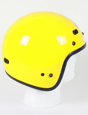 RMTY - DOT YELLOW 3/4 Motorcycle Helmet. Three Quarter Helmet